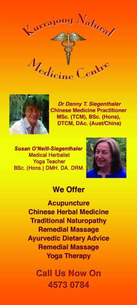 Kurrajong Natural Medicine Centre offers Acupuncture Chinese Herbal Medicine Traditional Naturopathy Remedial Massage Ayurvedic Dietary Advice Remedial Massage Yoga Therapy